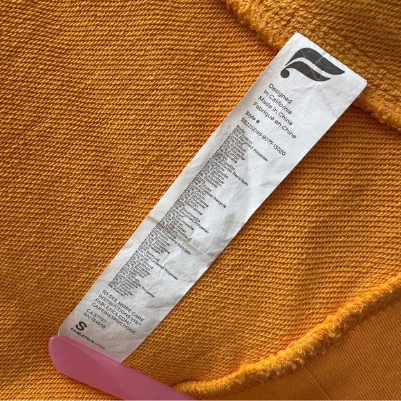 Fabletics US Mens Small Golden Ochre Lightweight Casual Pullover Sweater Hoodie - Picture 8 of 9
